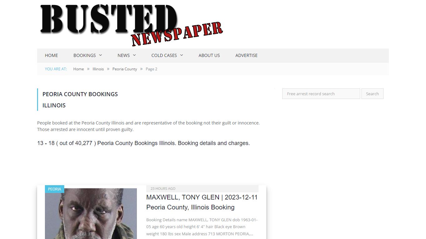 Peoria County, IL Mugshots - page 2 - BUSTEDNEWSPAPER.COM