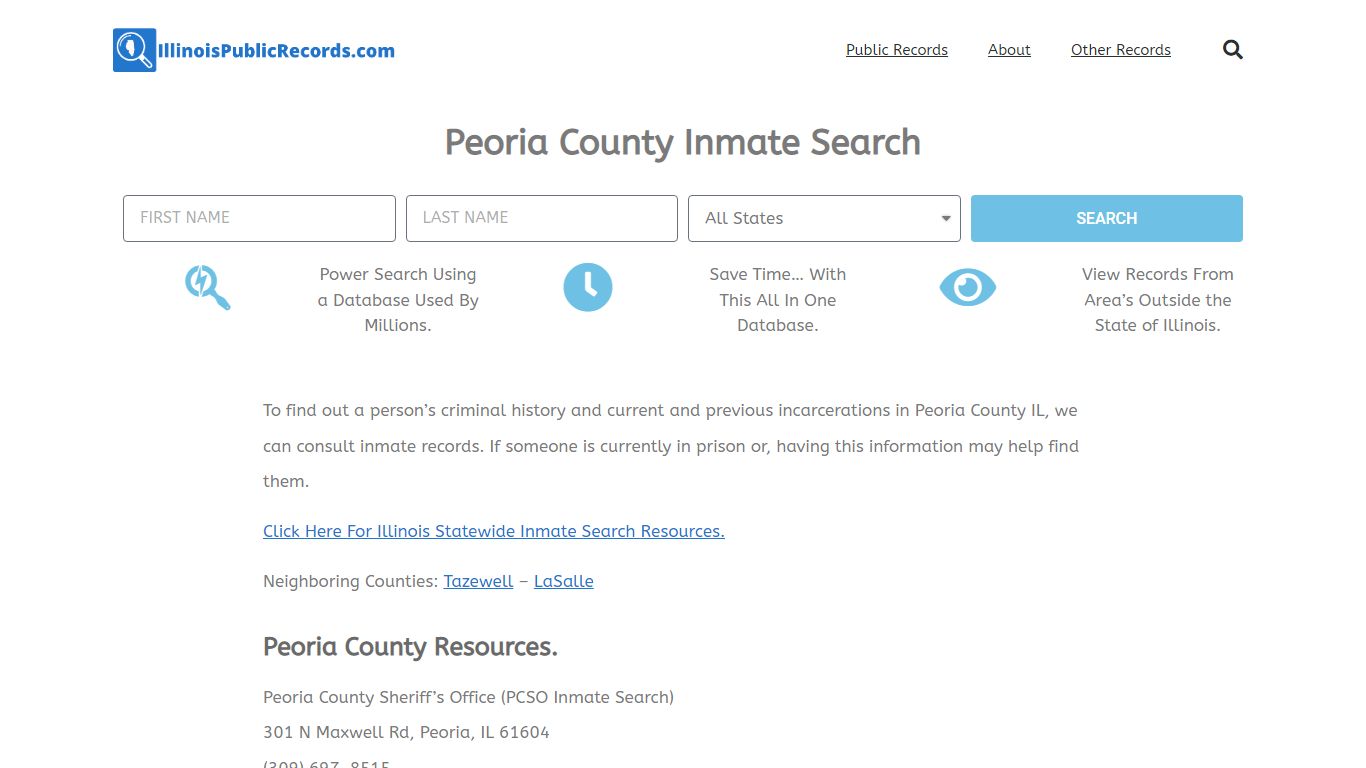 Peoria County Inmate Search - PCSO IL Current & Past Jail Records